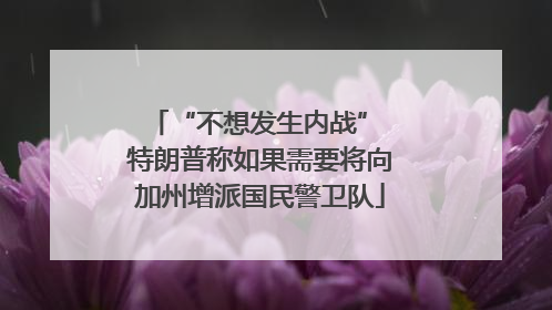 “不想发生内战” 特朗普称如果需要将向加州增派国民警卫队
